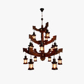 Multi-layer Wooden Vintage Structure Chandelier - Clowas